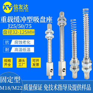 J75 J50 直通 侧通M18 重载型吸盘支架 重载缓冲型吸盘座 M22 J25