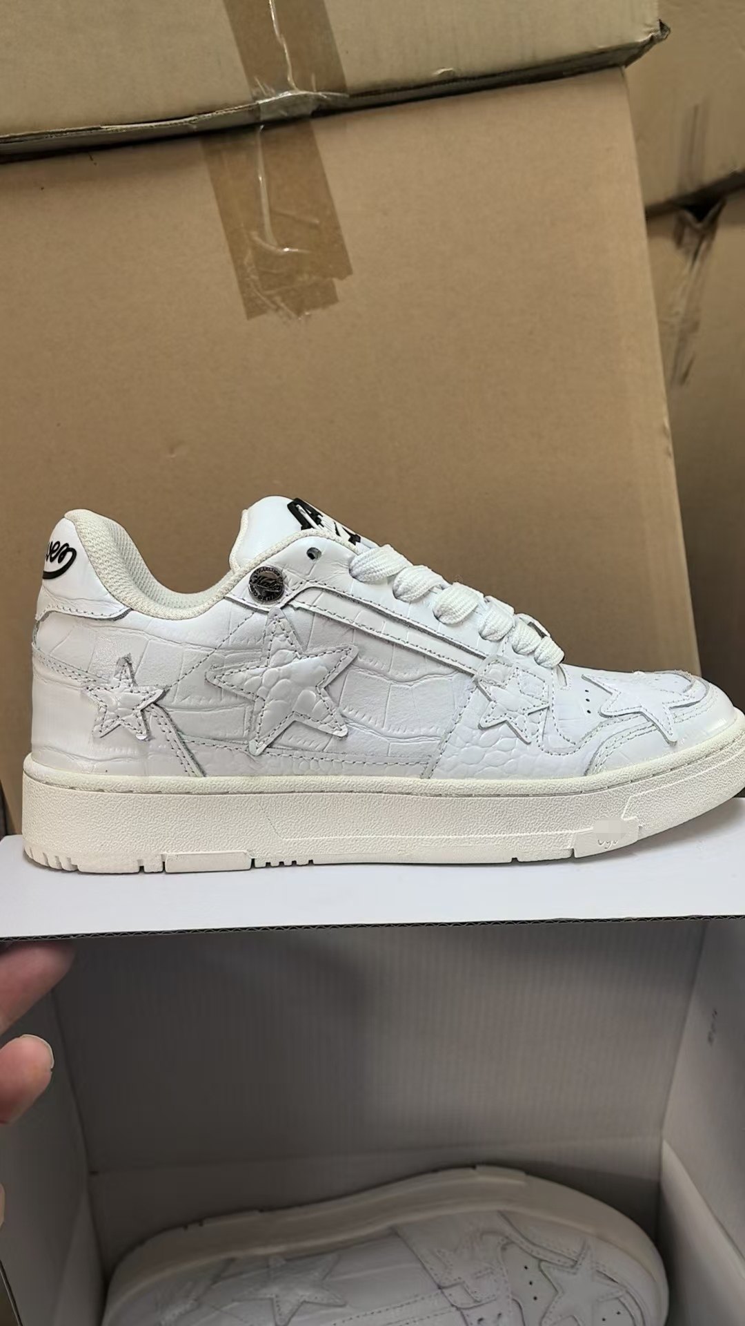 2025 皮面小白鞋国潮星星鞋情侣板鞋男女鞋休闲运动鞋37/38/39/43,女鞋,时尚休闲鞋,淘宝优惠券,粉丝福利购,淘宝优惠卷