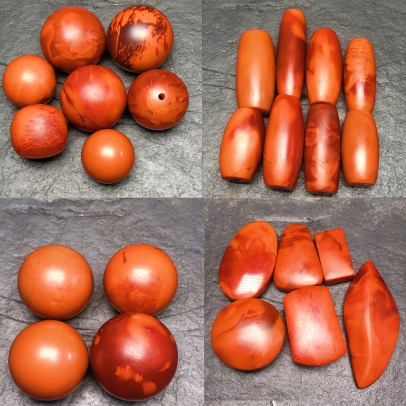 四川凉山南红玛瑙柿子红火焰纹原矿手工打磨珠子手串直播专拍链接