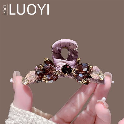 2026新款紫色水晶气质鲨鱼抓夹