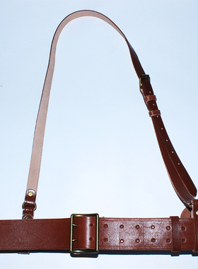 牛皮老式军官武装带5厘米宽腰带皮带斜挎带红军八路军外腰带肩带