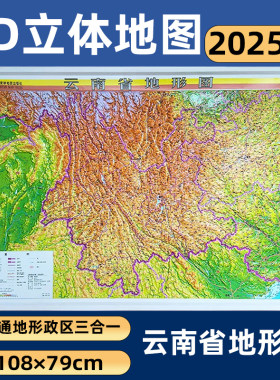 2025新版云南省立体地形图