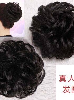真发圈丸子女卷造型自然皮筋包邮
