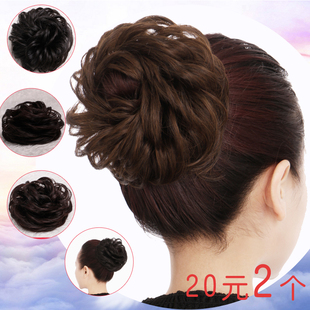 假发花花卷卡琪丝酒红色女仿真发皮筋圈盘头减龄头花丸子包包邮
