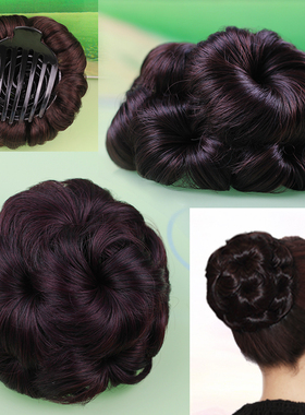 假发女新品时尚九朵花包头夹子仿真高温丝自然逼真饰品盘发器造型