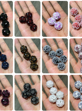 重工奢华锆石玫瑰花嫁系列通孔珠百搭经典DIY手机包链车挂配饰