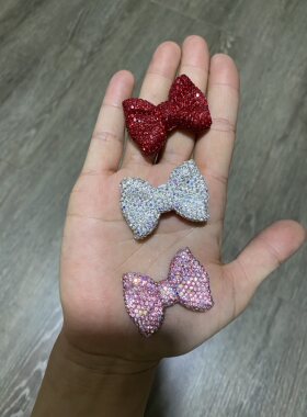 陶泥满钻中号蝴蝶结立体甜美可爱奢华亮DIY百搭手机包链钥匙配饰