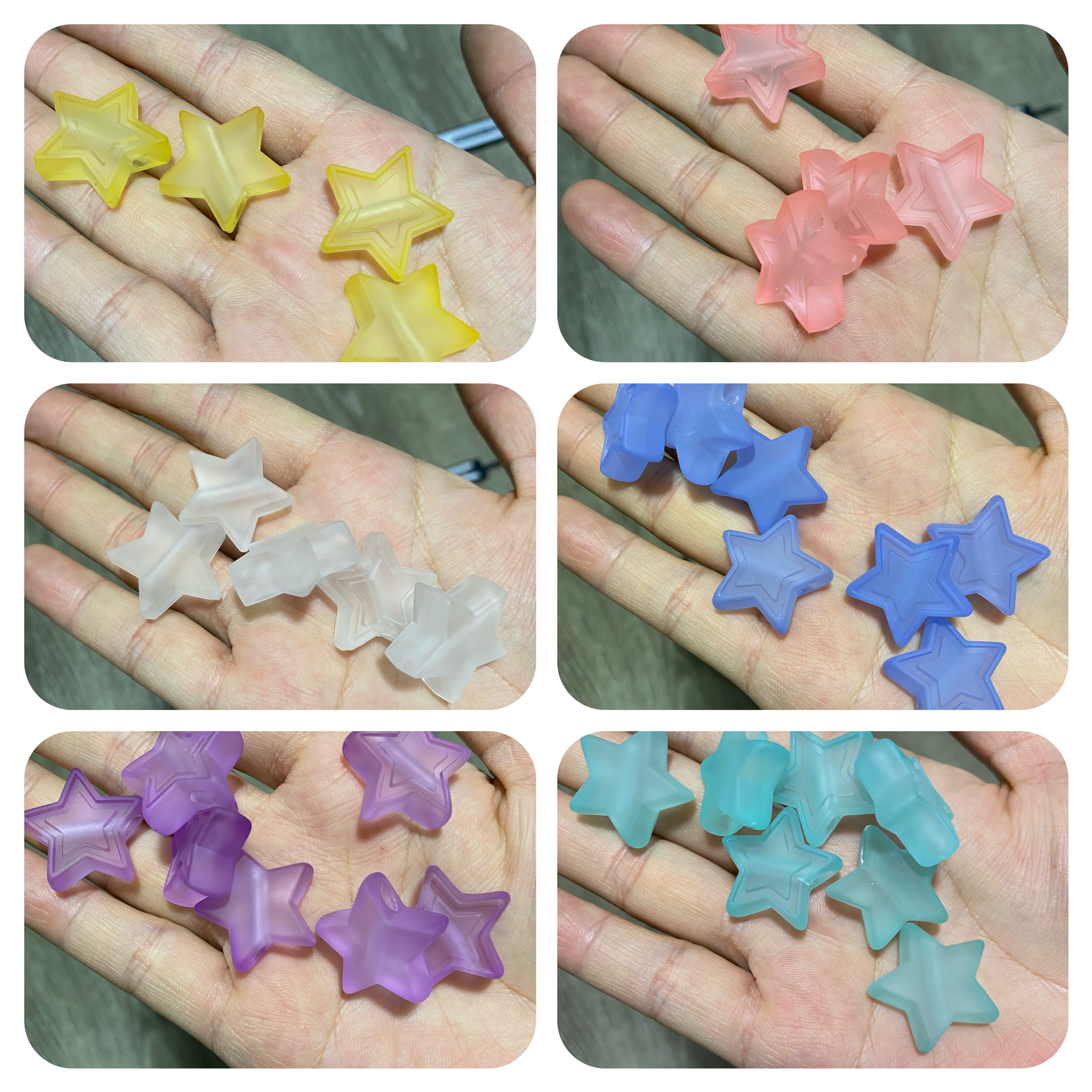 陈明透明橡皮五角星百搭夏日甜美ins风 DIY手机包链钥匙扣配饰