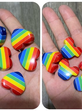 彩虹欧美ins风爱心米奇头百搭甜美流行通孔串珠DIY手包链车挂配饰