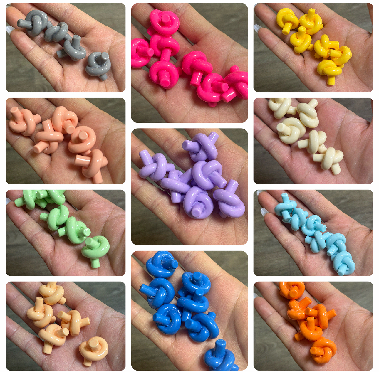 树脂中国毛线绳结通孔多色夏日流行珠DIY手机包链钥匙扣配饰