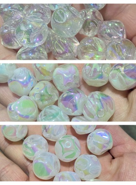 DIY百搭白色纯欲镀彩充粉透色无花果高货手机包链钥匙扣女童配饰
