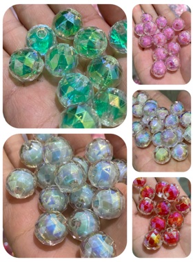 K16蹦迪珠中珠白色百搭DIY七彩手机包链钥匙扣抖音爆款饰品配件