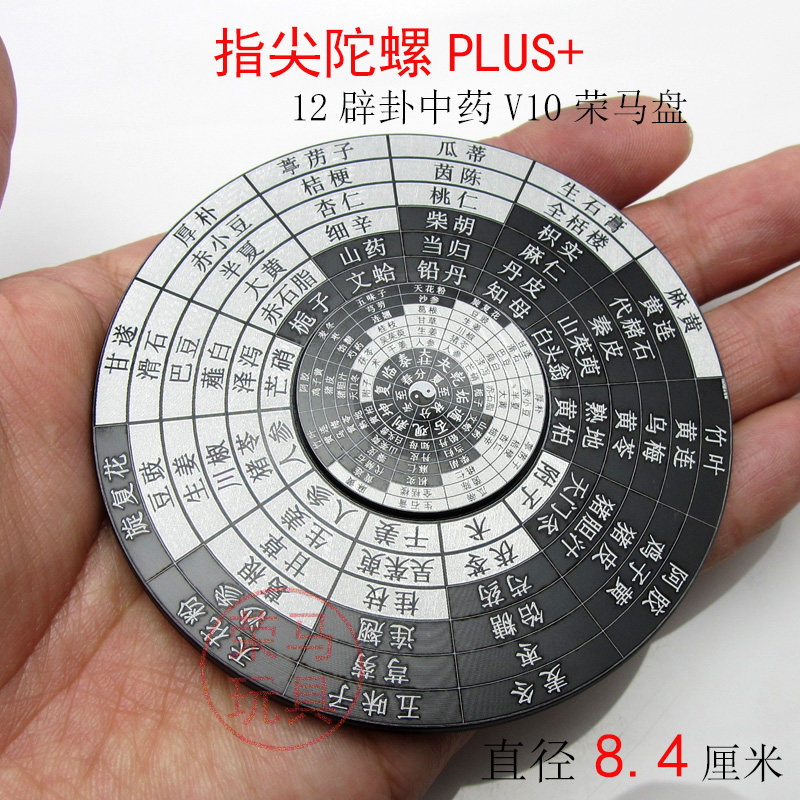 指尖陀螺12辟卦中药中医铝合金盘太极转盘减压旋转玩具复古摆件,运动/瑜伽/健身/球迷用品,陀螺,淘宝优惠券,粉丝福利购,淘宝优惠卷