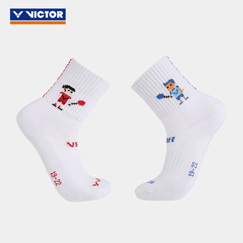 正品VICTOR威克多儿童羽毛球袜子SK020运动袜加厚毛巾底吸汗防滑