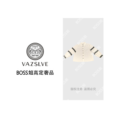 VAZSLVE/原创设计撞色蕾丝灯笼袖白衬衫简约设计精致小特别2008