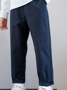 校服裤子中小运动休闲藏青色长裤儿童校裤春秋款演出服不粘灰