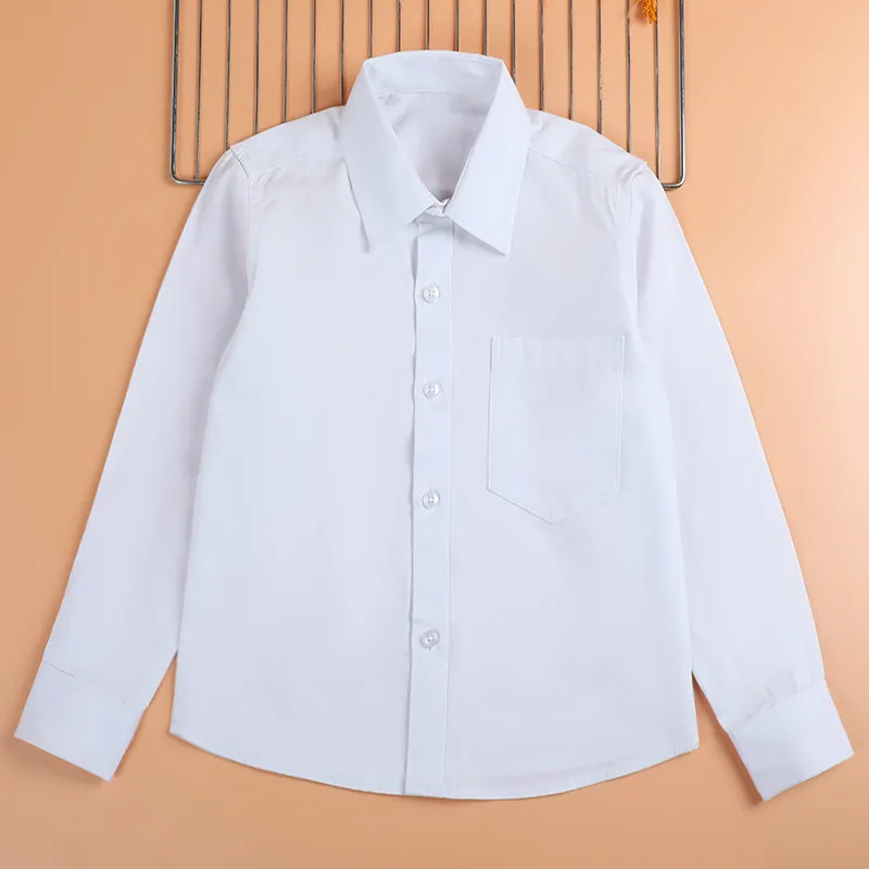 童装校服白色衬衫男童纯棉表演礼服上衣中大儿童小班服白衬衣