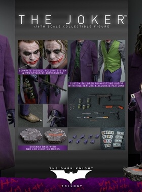 HOTTOYS HT 1/6 DX32 蝙蝠侠 黑暗骑士 JOKER 小丑 胶发版 接单