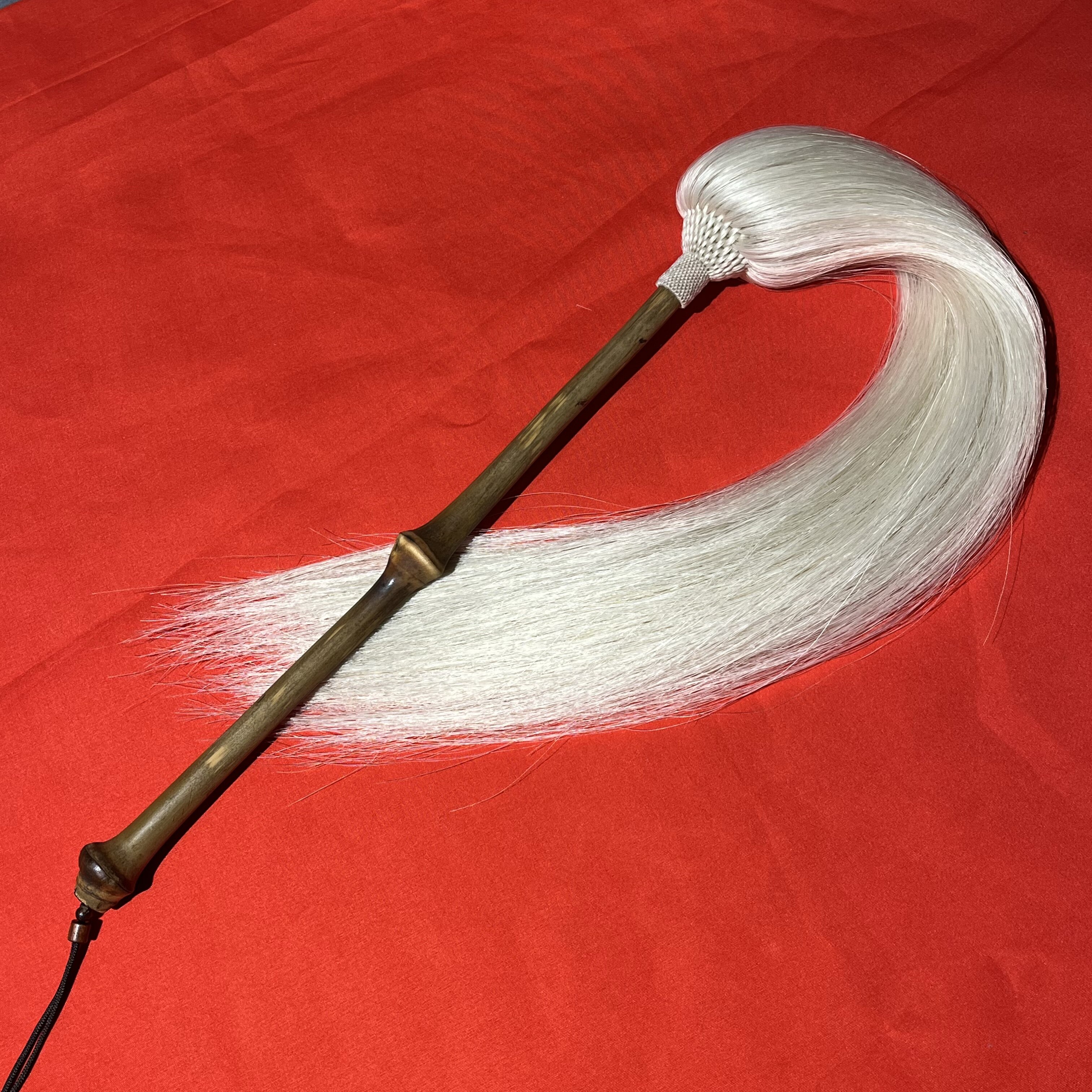 筇竹柄精编自然白真马尾拂尘道士太极拂尘道家法器云展蝇甩子
