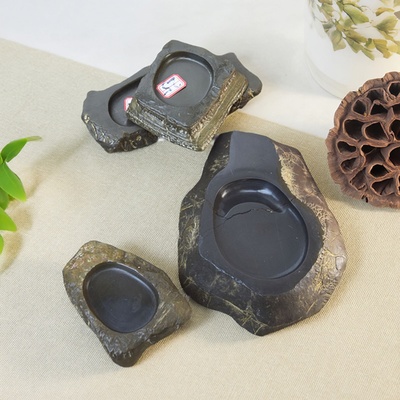 形胜端砚原石砚台石头磨墨墨汁