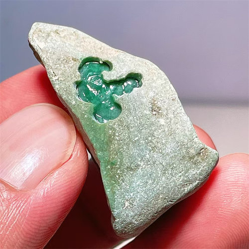 缅甸老坑后江翡翠原石色料27g