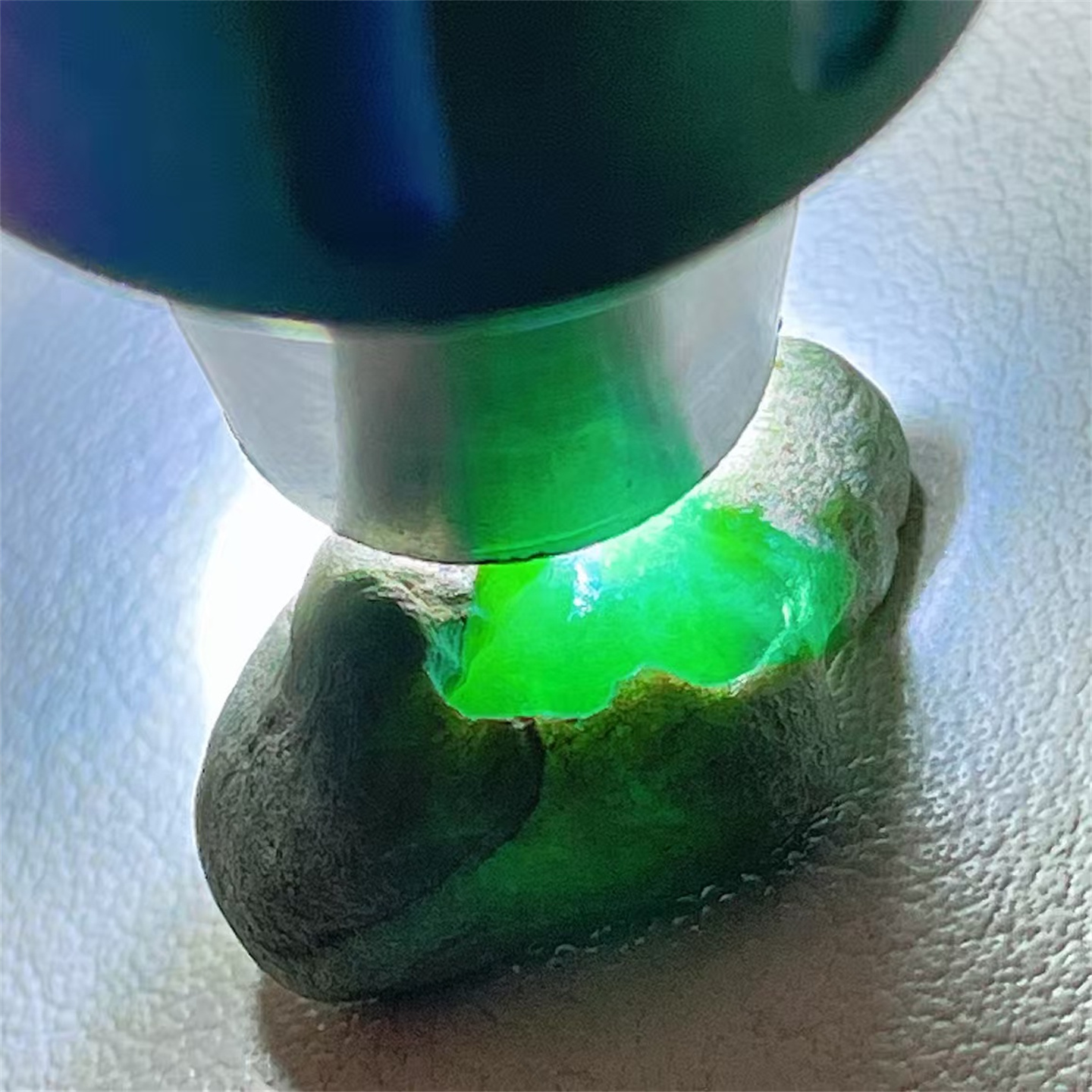 精品缅甸天然翡翠色料戒面料