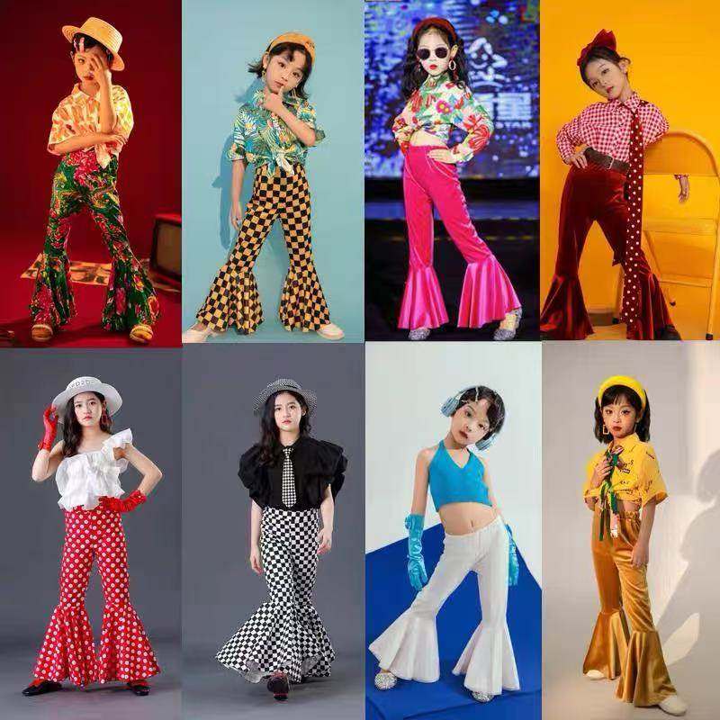 年代表演T台演出毕业港风潮服复古爵士890喇叭裤跳舞怀旧弹力女童,童装/婴儿装/亲子装,儿童演出服,淘宝优惠券,粉丝福利购,淘宝优惠卷