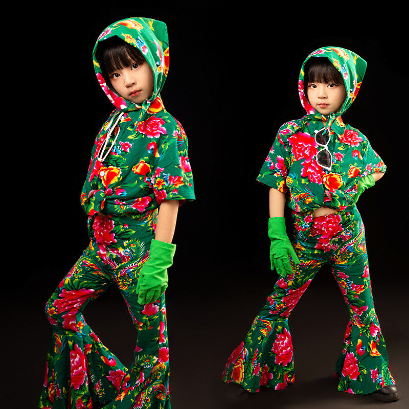 年代喇叭裤走秀东花70潮服大花T台少儿模特复古服儿童港风80拍摄,童装/婴儿装/亲子装,儿童演出服,淘宝优惠券,粉丝福利购,淘宝优惠卷