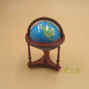 1：12娃娃屋dollhouse迷你木制小家具模型过家家玩具地球仪D308