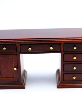 1：12娃娃屋dollhouse迷你家具过家家玩具写字台D041