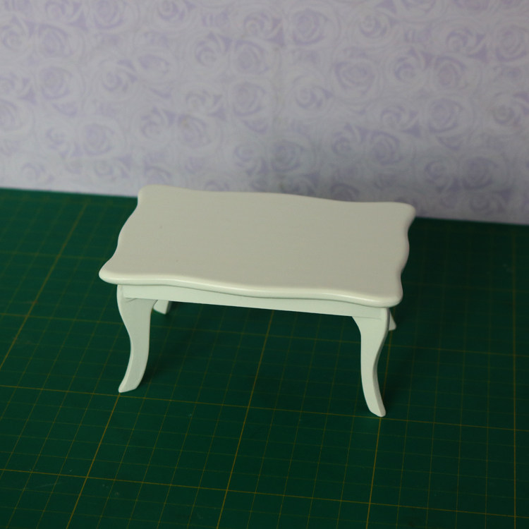 1:12 인형의 집 인형의 집 미니 나무 소형 ??가구 모델 흰색 테이블 D145