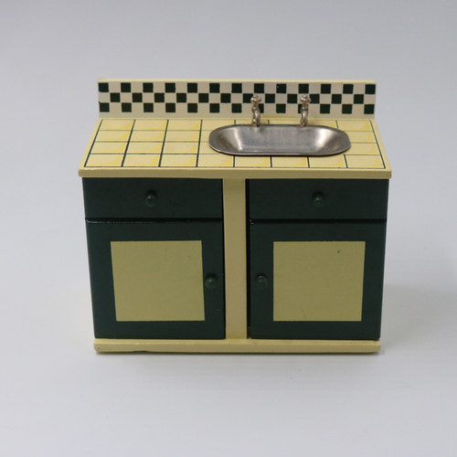 1：12娃娃屋dollhouse迷你木制小家具过家家玩具水槽D058