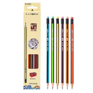 包邮杆三角中国梦送六角B卷笔刀12支H盒橡皮铅笔 学生用品/杆