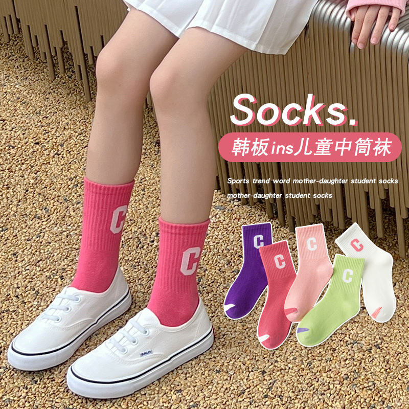 卡通中筒袜春夏季韩版学生运动袜