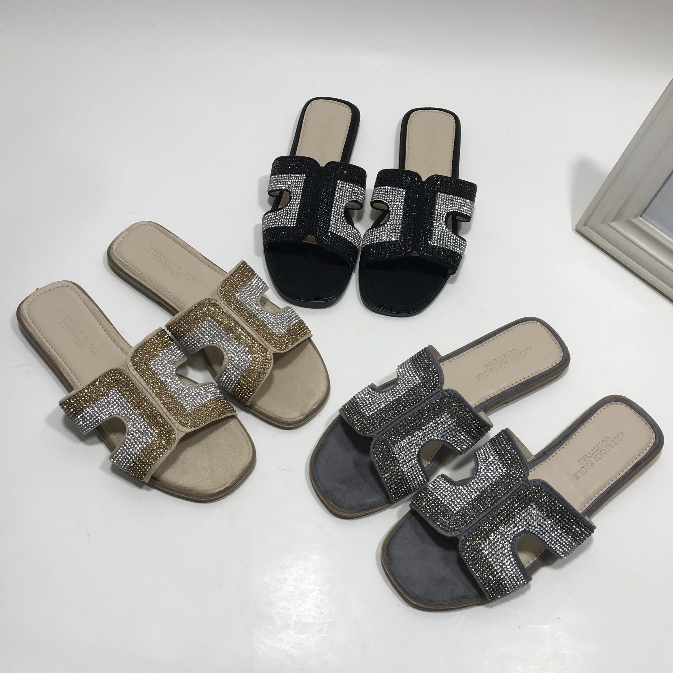 外贸2019夏季新款时尚一字型女鞋