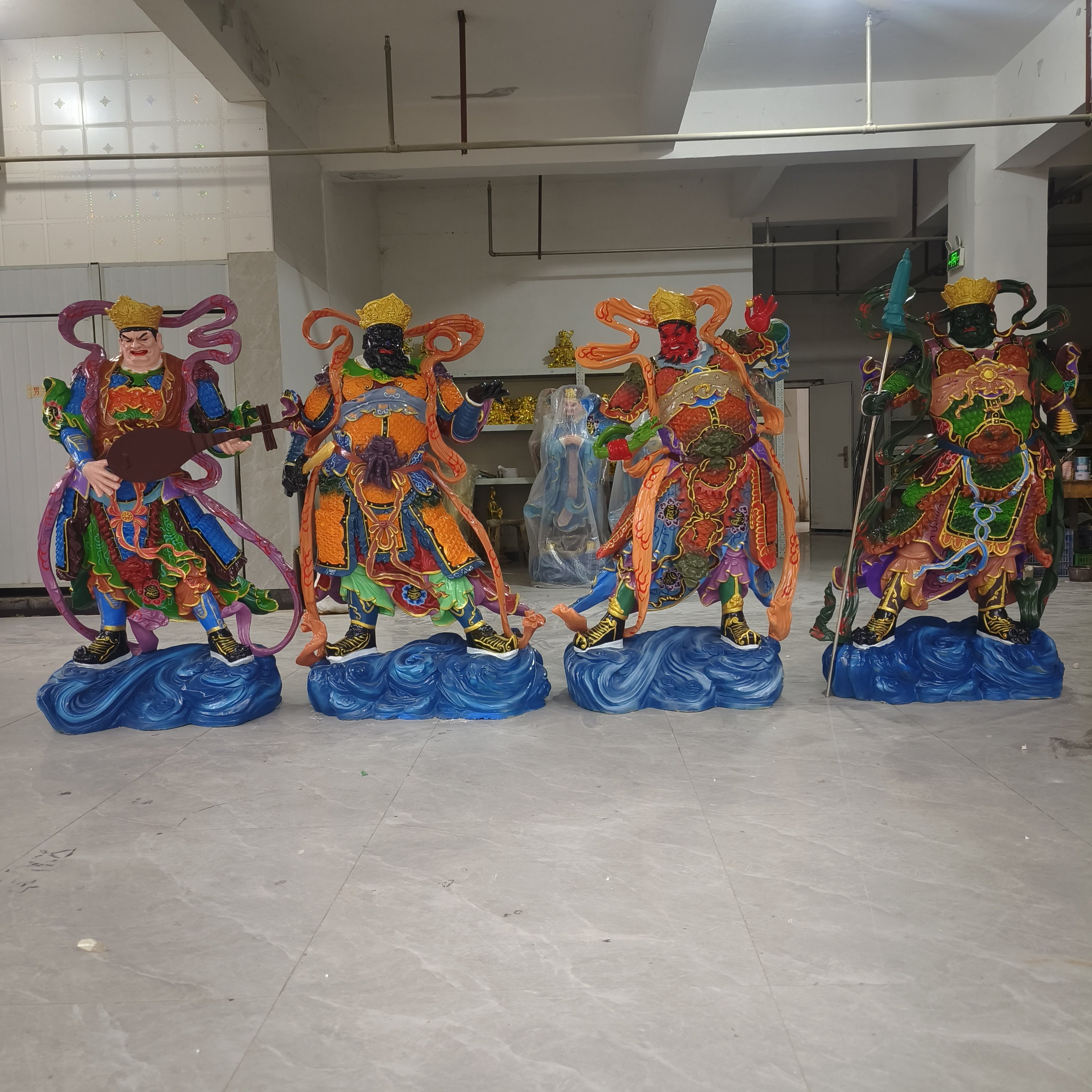 四大天王风调雨顺护法树脂玻璃钢神像佛像寺院供奉摆件1.6米