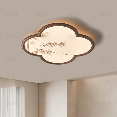 宋氏美学禅意黑胡桃木卧室吸顶灯