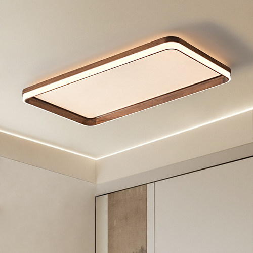 新款极简黑胡桃木吸顶灯