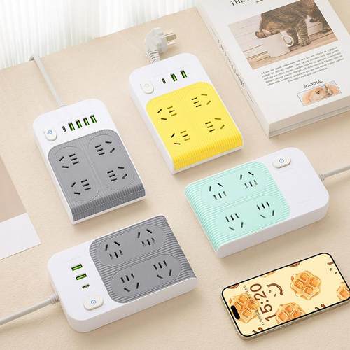 全铜多功能创意排插快充USB插座