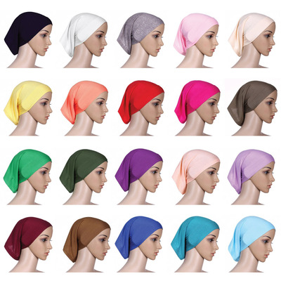 2023新款Dubai筒帽头巾盖头帽子女士传统包头帽Muslim lady hat