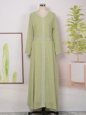 New muslim dress新款中东跨境外贸阿拉伯袍子女烫金长连衣裙078