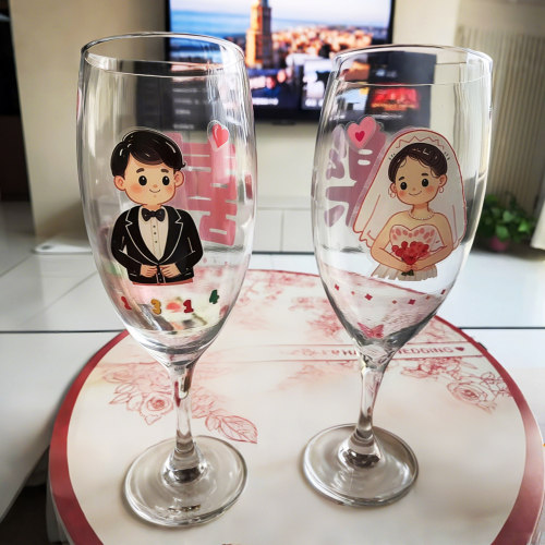 一套婚礼无纺布大红用品喜字贴纸