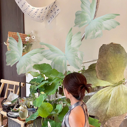 茶馆荷花主题中式圆形灯笼