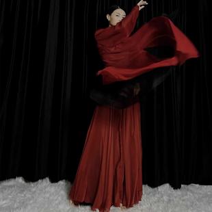 中国风盘扣立领飘逸纱衣新中式 象王行古典艺考大摆演出服