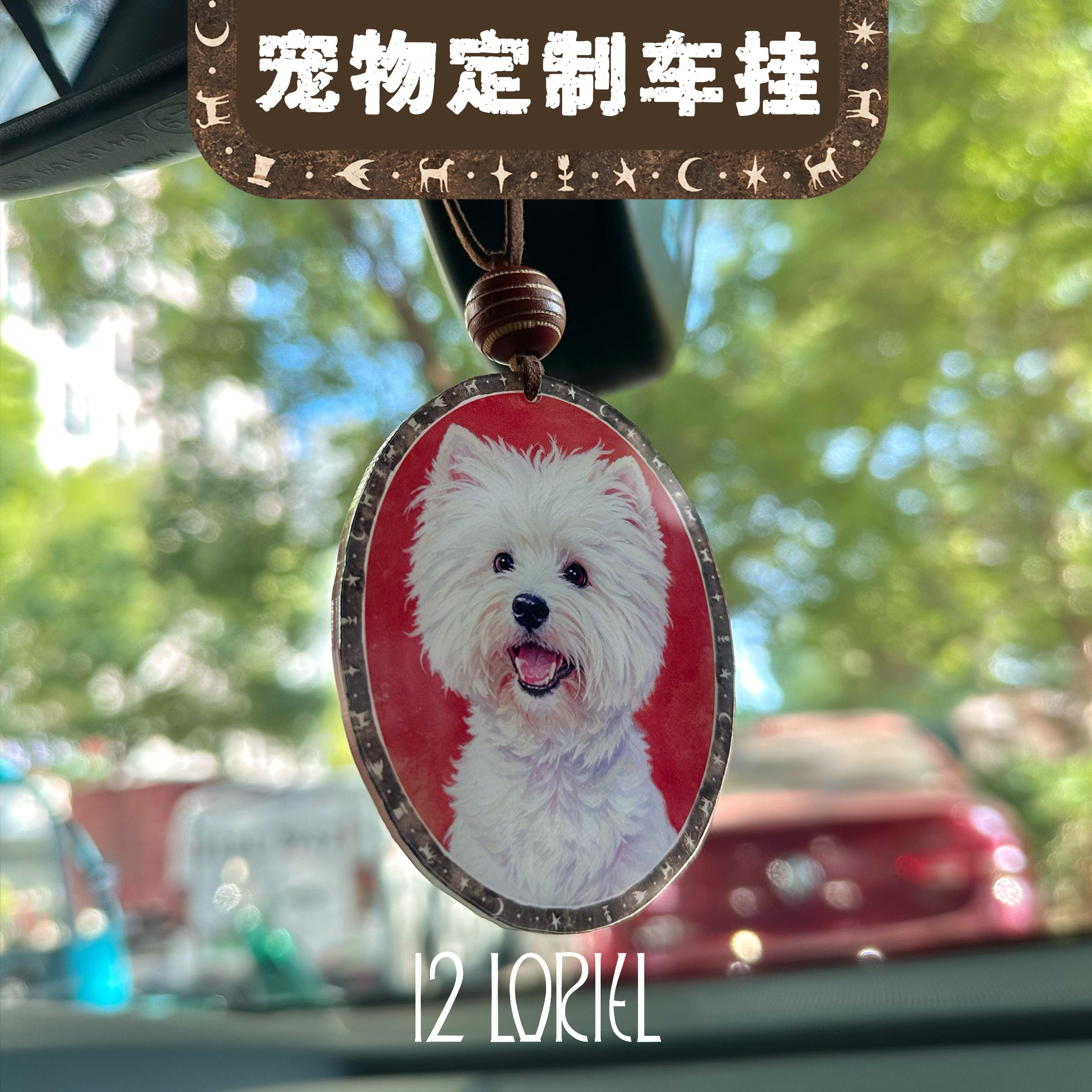 12loriel定制猫狗纪念照车载挂件