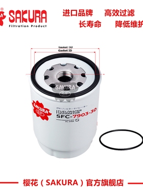 樱花SFC7903斗山挖掘机150-9 215-9油水分离滤芯K1006530 PL270X
