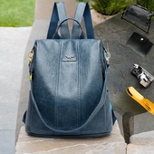 时尚 香港正品 真皮双肩女包2025新款 高级感软皮大容量女士防盗背包