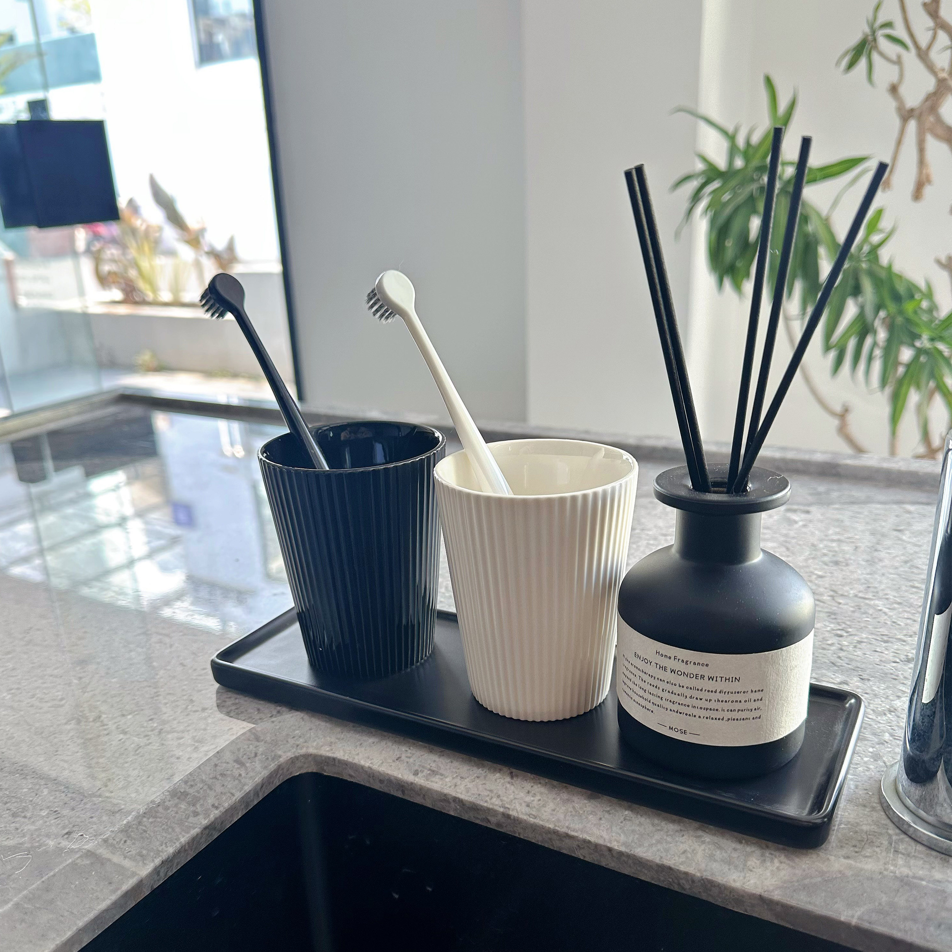 北欧简约黑白纯色陶瓷杯刷牙情侣漱口杯酒店民宿浴室牙杯洗漱套装,家庭/个人清洁工具,洗漱杯,淘宝优惠券,粉丝福利购,淘宝优惠卷