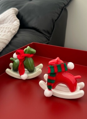 新年陶瓷摇摇马小摆件装饰品