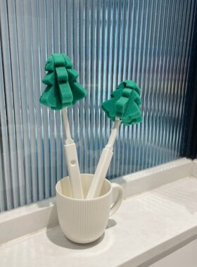 圣诞树海绵长柄杯刷可伸缩